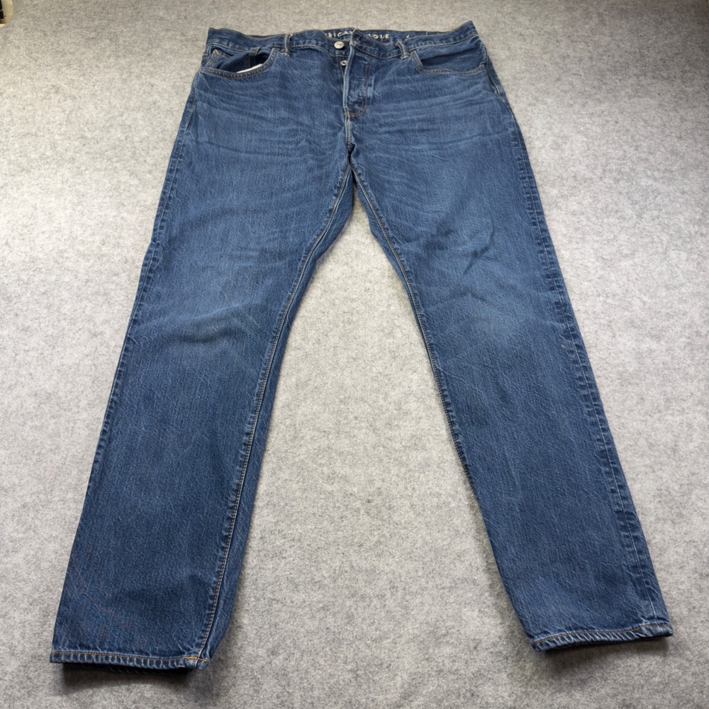 American Eagle Jeans Mens 36x32 Blue Excellent Button Fly Organic Cotton Denim